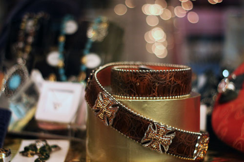 Displayed belt at Memorial Gift Shop Displayed belt at Memorial Gift Shop
