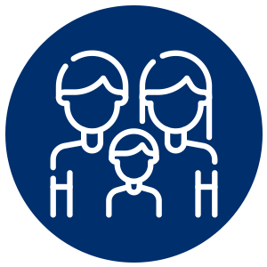 Family icon in blue circle