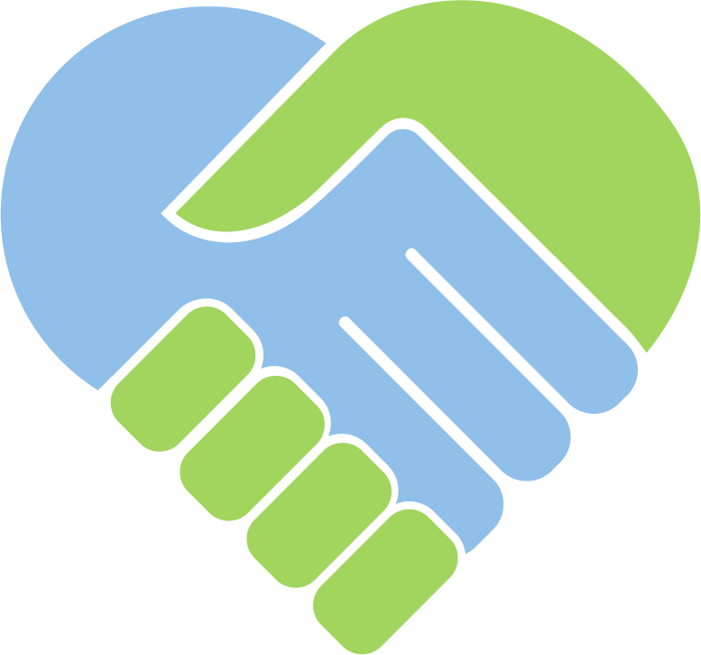 Holding hands in shape of heart icon