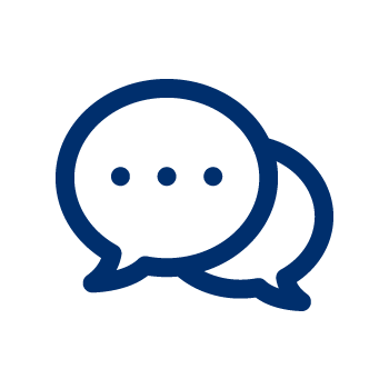 Blue speech bubble icon
