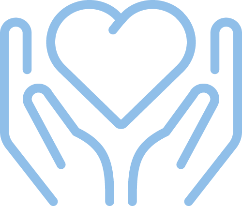 Hands holding heart icon
