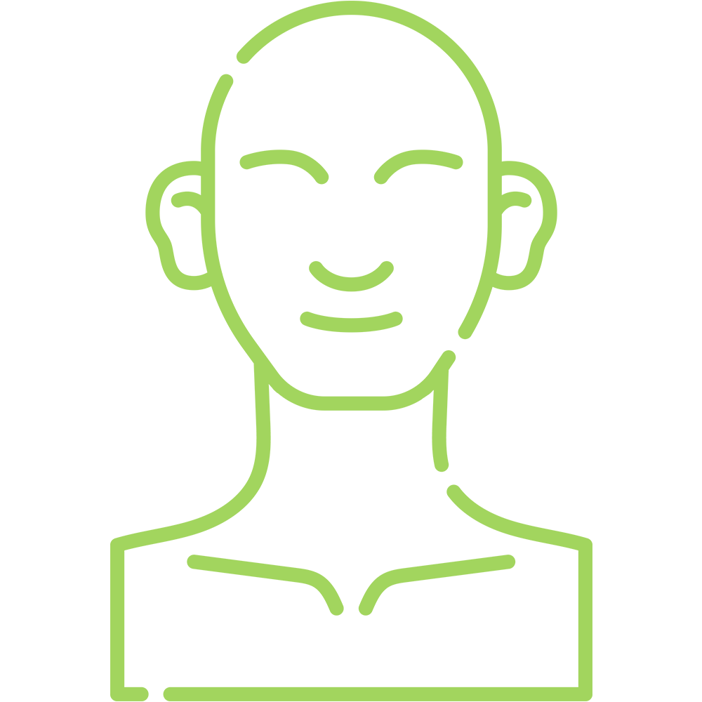 Green head and neck icon