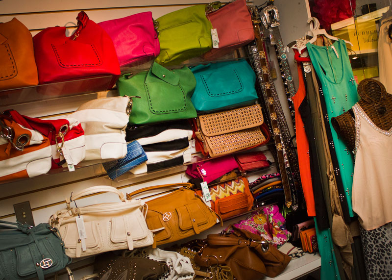 Displayed purses at Memorial Gift Shop Displayed purses at Memorial Gift Shop