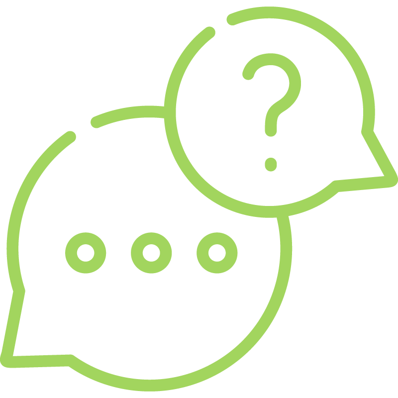 green confused speech icon